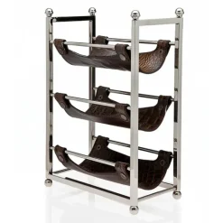 Cheap 9322 3 BOTTLE WINE RACK BROWN LEATH - cozylivehome.com | we sell a wide range of comfortable household items Giftware