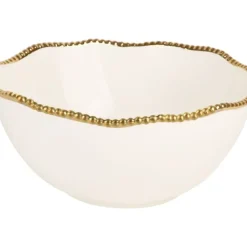 Store 16271 8" White Gold Beaded Bowl - cozylivehome.com | we sell a wide range of comfortable household items Giftware