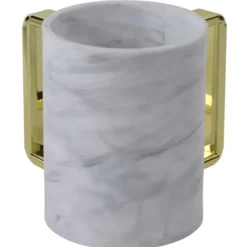 60206 Acrylic Marble Washing Cup With Gold Handles - cozylivehome.com | we sell a wide range of comfortable household items^ Shop All