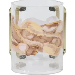 60054 Acrylic Washcup Gold Handles Beige Marble - cozylivehome.com | we sell a wide range of comfortable household items^ Shop All