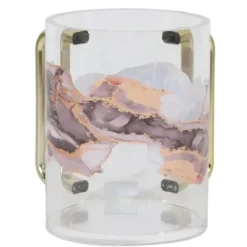 183012 Acrylic Washcup Gold Handles Orange Marble - cozylivehome.com | we sell a wide range of comfortable household items^ Shop All