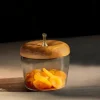 Outlet 50678 APPLE GLASS & WOOD JAR - cozylivehome.com | we sell a wide range of comfortable household items Giftware