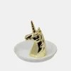 Outlet 12747-17 CERAMIC 6" UNICORN RING HOLDER, WHITE/GOLD - cozylivehome.com | we sell a wide range of comfortable household items Giftware