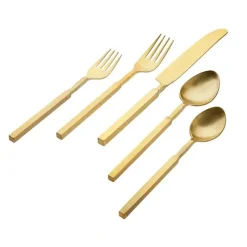 84218 Cubit Matte Gold Cutlery Service for 4 - cozylivehome.com | we sell a wide range of comfortable household items^ Shop All