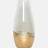 Hot 18267-05 GLASS, 15" GOLD DIPPED VASE, CLEAR - cozylivehome.com | we sell a wide range of comfortable household items Giftware