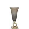 Flash Sale 15254-01 GLASS 18"H VASE W/ ALUMINUM BASE, BRONZE/GRAY KD - cozylivehome.com | we sell a wide range of comfortable household items Giftware