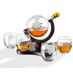 Hot 49983 GLOBE 5pc WHISKEY SET Dec+4DOF - cozylivehome.com | we sell a wide range of comfortable household items Giftware