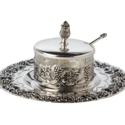 54121 Honey Dish with Tray -Grape Design - cozylivehome.com | we sell a wide range of comfortable household items^ Shop All