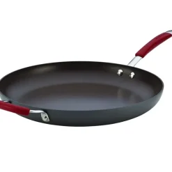 Hot 14 in. Rachael Ray Cucina Hard-Anodized Nonstick Skillet with Handle, Grey/ Cranberry Red - cozylivehome.com | we sell a wide range of comfortable household items Housewares