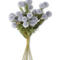 Shop 13 Inch Gray Blue Pompom Pick w/Green Eva Leaves Bundle (6 Stems) - cozylivehome.com | we sell a wide range of comfortable household items Giftware