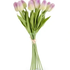 Discount 13 Inch Green/Purple Real Touch Mini Tulip Bundle (12 - cozylivehome.com | we sell a wide range of comfortable household items Giftware