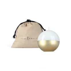 Clearance 4 INCH HIGH GLOSS METALLIC CANDLE SPHERE - WHITE/GOLD - cozylivehome.com | we sell a wide range of comfortable household items Giftware