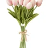 New 13.5 Inch Pink Real Touch Mini Tulip Bundle (12 Stems) - cozylivehome.com | we sell a wide range of comfortable household items Giftware