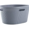 Fashion 35 L Ribbed Laundry Basket, Grey - cozylivehome.com | we sell a wide range of comfortable household items Housewares