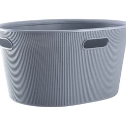 Fashion 35 L Ribbed Laundry Basket, Grey - cozylivehome.com | we sell a wide range of comfortable household items Housewares