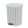 Discount 6 L Wicker Step Trash Can, White Smoke - cozylivehome.com | we sell a wide range of comfortable household items Housewares