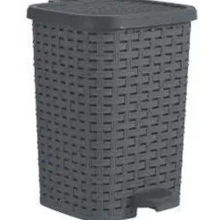 Discount 6 L Wicker Step Trash Can, Onyx Grey - cozylivehome.com | we sell a wide range of comfortable household items Housewares