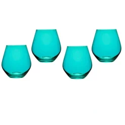 22547 MERIDIAN STEMLESS TEAL S/4 - cozylivehome.com | we sell a wide range of comfortable household items^ Shop All
