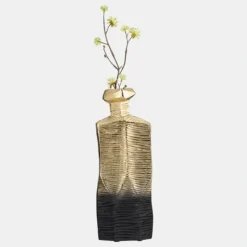 Hot 17500-02 Metal,16",Rigged Vase,Gold/Black - cozylivehome.com | we sell a wide range of comfortable household items Giftware