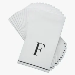 14 PK White and Black Guest Paper Napkins - Letter F - cozylivehome.com | we sell a wide range of comfortable household items^ Shop All