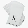 14 PK White and Black Guest Paper Napkins - Letter K - cozylivehome.com | we sell a wide range of comfortable household items^ Shop All