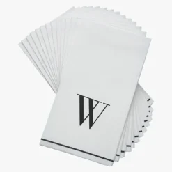 14 PK White and Black Guest Paper Napkins - Letter W - cozylivehome.com | we sell a wide range of comfortable household items^ Shop All