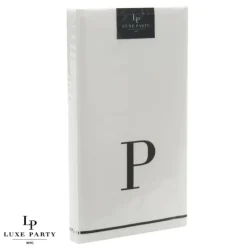 14 PK White and Black Guest Paper Napkins - Letter P - cozylivehome.com | we sell a wide range of comfortable household items^ Shop All