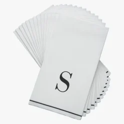 14 PK White and Black Guest Paper Napkins - Letter S - cozylivehome.com | we sell a wide range of comfortable household items^ Shop All
