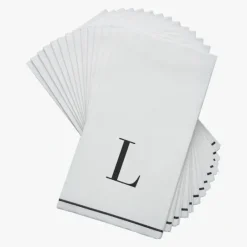 14 PK White and Black Guest Paper Napkins - Letter L - cozylivehome.com | we sell a wide range of comfortable household items^ Shop All