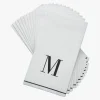 14 PK White and Black Guest Paper Napkins - Letter M - cozylivehome.com | we sell a wide range of comfortable household items^ Shop All