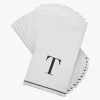 14 PK White and Black Guest Paper Napkins - Letter T - cozylivehome.com | we sell a wide range of comfortable household items^ Shop All