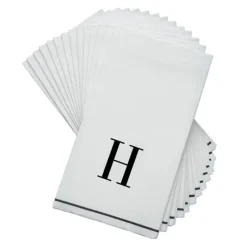 14 PK White and Black Guest Paper Napkins - Letter H - cozylivehome.com | we sell a wide range of comfortable household items^ Shop All