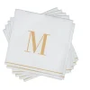 16 PK White and Gold Cocktail Paper Napkins - Letter M - cozylivehome.com | we sell a wide range of comfortable household items^ Shop All