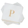 16 PK White and Gold Cocktail Paper Napkins - Letter P - cozylivehome.com | we sell a wide range of comfortable household items^ Shop All