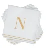 16 PK White and Gold Cocktail Paper Napkins - Letter N - cozylivehome.com | we sell a wide range of comfortable household items^ Shop All