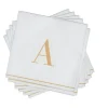 16 PK White and Gold Cocktail Paper Napkins - Letter A - cozylivehome.com | we sell a wide range of comfortable household items^ Shop All