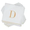 16 PK White and Gold Cocktail Paper Napkins - Letter D - cozylivehome.com | we sell a wide range of comfortable household items^ Shop All