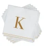 16 PK White and Gold Cocktail Paper Napkins - Letter K - cozylivehome.com | we sell a wide range of comfortable household items^ Shop All