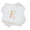 16 PK White and Gold Cocktail Paper Napkins - Letter E - cozylivehome.com | we sell a wide range of comfortable household items^ Shop All