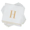16 PK White and Gold Cocktail Paper Napkins - Letter H - cozylivehome.com | we sell a wide range of comfortable household items^ Shop All