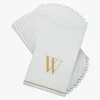 14 PK White and Gold Guest Paper Napkins - Letter W - cozylivehome.com | we sell a wide range of comfortable household items^ Shop All