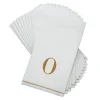 14 PK White and Gold Guest Paper Napkins - Letter O - cozylivehome.com | we sell a wide range of comfortable household items^ Shop All