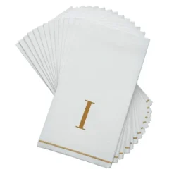 14 PK White and Gold Guest Paper Napkins - Letter I - cozylivehome.com | we sell a wide range of comfortable household items^ Shop All