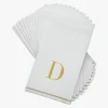 14 PK White and Gold Guest Paper Napkins - Letter D - cozylivehome.com | we sell a wide range of comfortable household items^ Shop All