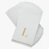 14 PK White and Gold Guest Paper Napkins - Letter L - cozylivehome.com | we sell a wide range of comfortable household items^ Shop All