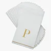 14 PK White and Gold Guest Paper Napkins - Letter P - cozylivehome.com | we sell a wide range of comfortable household items^ Shop All