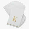 14 PK White and Gold Guest Paper Napkins - Letter K - cozylivehome.com | we sell a wide range of comfortable household items^ Shop All
