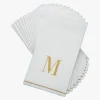 14 PK White and Gold Guest Paper Napkins - Letter M - cozylivehome.com | we sell a wide range of comfortable household items^ Shop All
