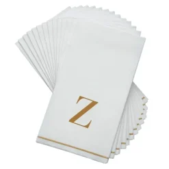 14 PK White and Gold Guest Paper Napkins - Letter Z - cozylivehome.com | we sell a wide range of comfortable household items^ Shop All