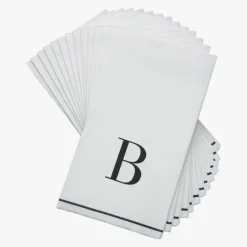 14 PK White Black Guest Paper Napkins - Letter B - cozylivehome.com | we sell a wide range of comfortable household items^ Shop All